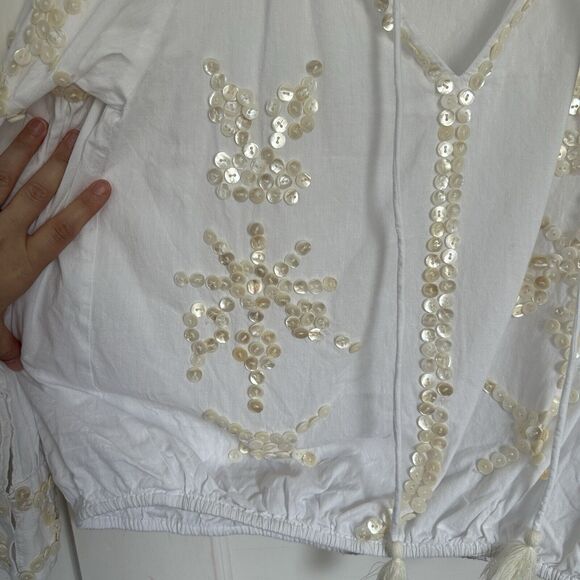 rose and rose honfluer Top mother of pearl Buttons Tassel Small - Picture 5 of 15